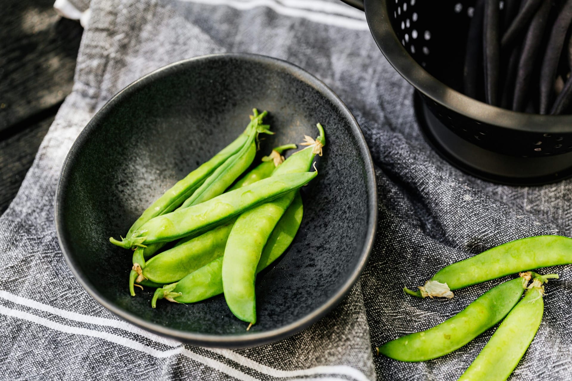 Green beans in a pan